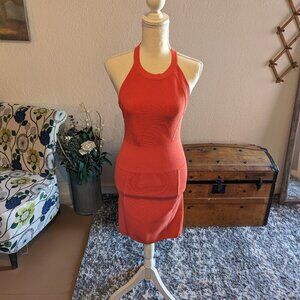 Parker Coral Mini Bodycon Dress, Size Medium